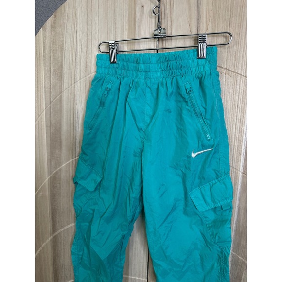 Nike Kids Girls Cargo Pants Teal Green Athletic Joggers Sportswear Size M - Picture 4 of 13